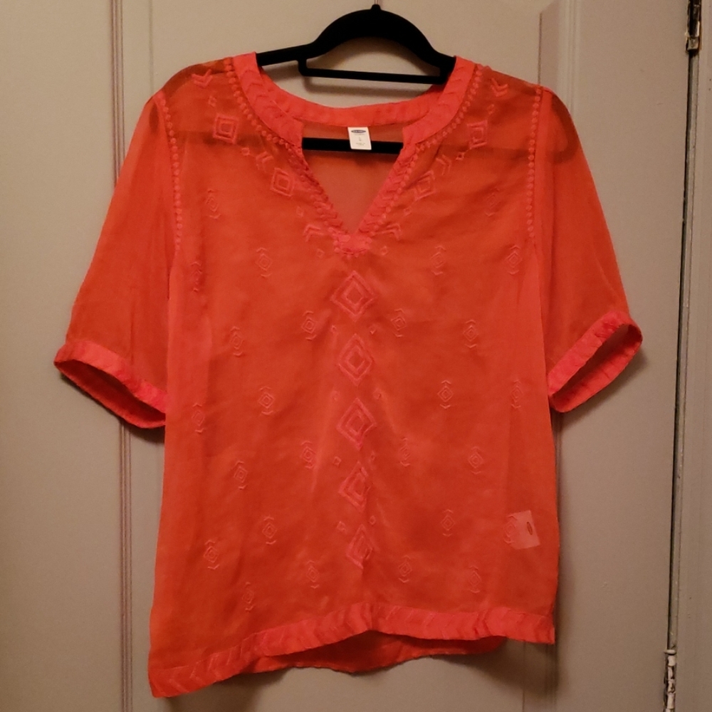 Sheer Orange Top